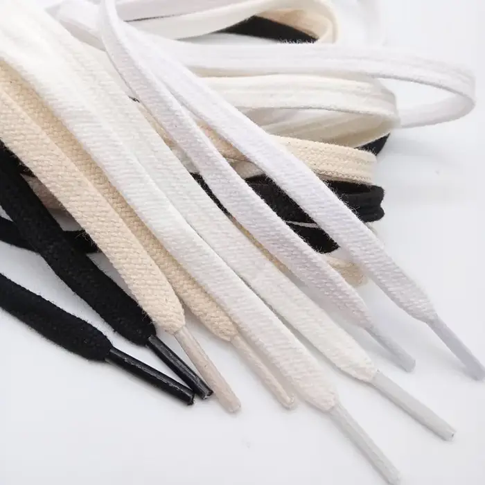 1 Paire de Lacets Plats en Coton de Haute Qualité pour Baskets et Chaussures en Toile