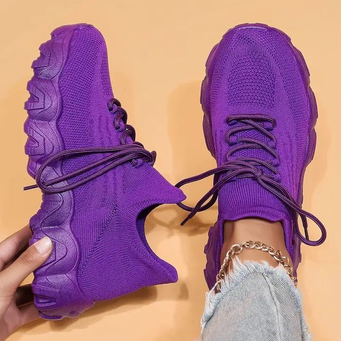 Printemps rose chaussures décontractées respirant maille baskets pour femmes