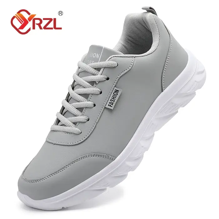 YRZL hommes chaussures de course baskets en cuir imperméables