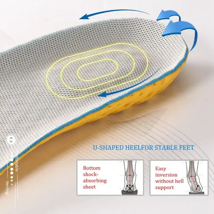 Semelles intérieures de sport pour hommes et femmes, mousse à mémoire de forme souple, semelle intér