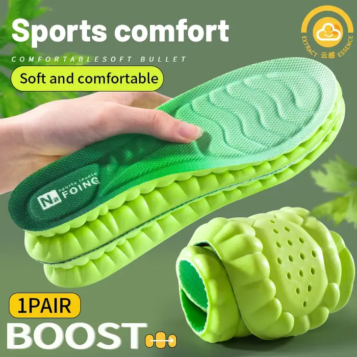 Semelles intérieures orthopédiques souples en PU pour chaussures de course respirantes à Absorption des chocs pour