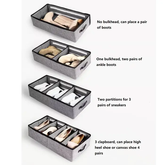 Boîte de rangement transparente pour chaussures, armoire à chaussures domestique peu encombrante, armoire à chaussures sous le lit, boîte de rangement anti-poussière pour chaussures et bottes