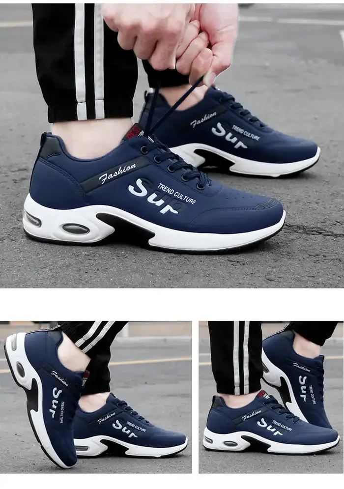 Chaussures de Sport en cuir pour hommes, baskets de course légères, décontractées, respirantes, anti