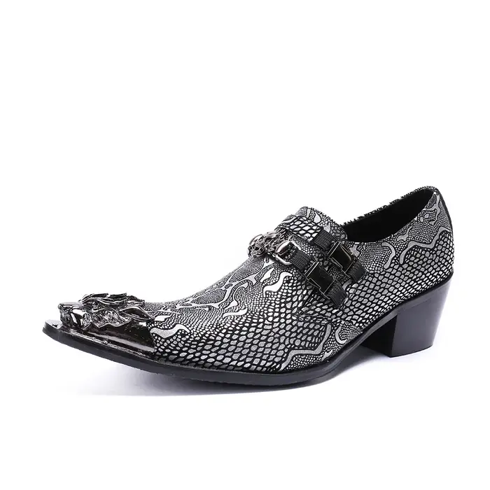 Christina Bella – chaussures en cuir véritable pour hommes, Style italien, bout pointu, talons hauts