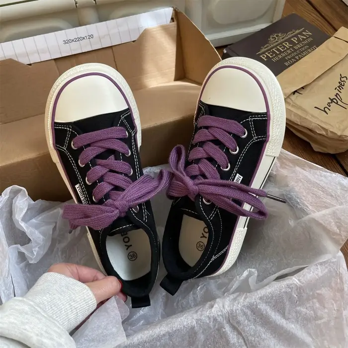 Chaussures plates en toile pour femmes