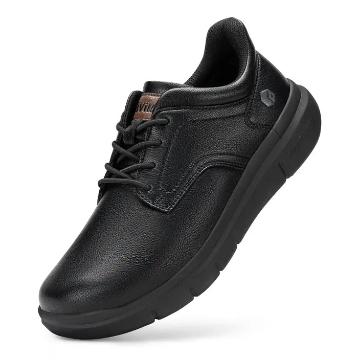 FitVille – Mocassins larges en cuir pour hommes, légers et décontractés, avec soutien de la voûte pl
