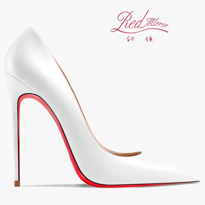 Chaussures pour femmes 2025 tendance en cuir de luxe fond rouge talons hauts 12 cm bout pointu escar