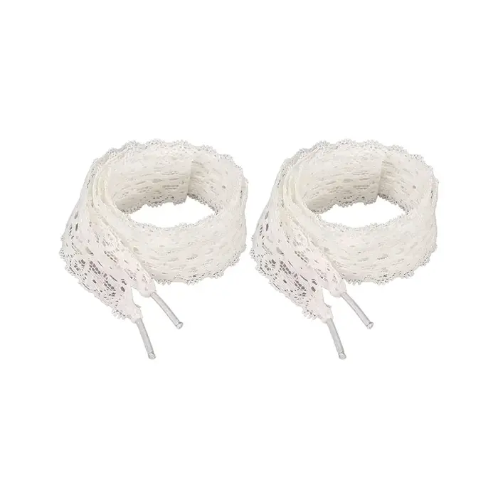 Lacets de chaussures DIY style ballet, ajourés, coréens, noirs et blancs, pour baskets, avec nœuds d