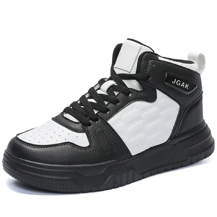 Chaussures de skateboard montantes en cuir pour hommes, baskets décontractées à la mode, grande tail