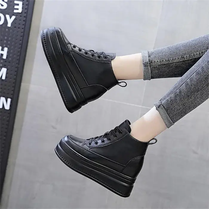 Femmes baskets hautes plate-forme respirant en cuir véritable chaussures printemps dame