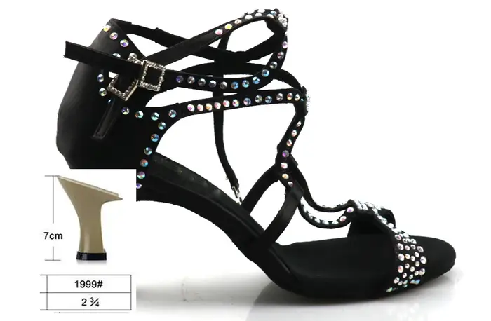 Loogtshon chaussures de danse latine femmes chaussures de danse classique strass chaussures talon ro