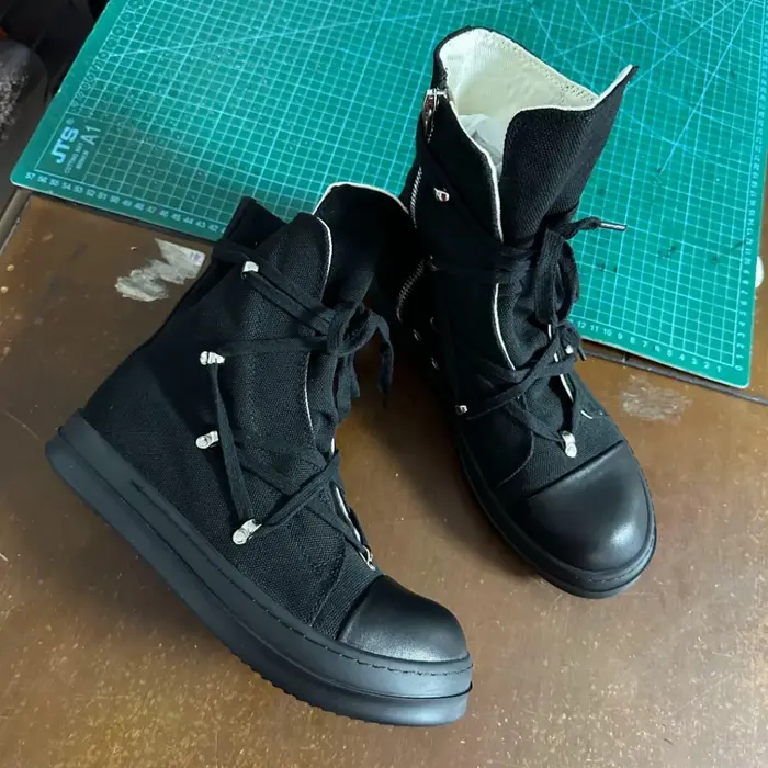Ro classique concepteur Ro noir toile botte haut chaussure hommes chaussures décontractées de luxe ZIP femmes Sneaker semelle épaisse bottines