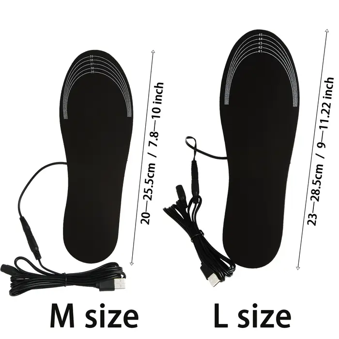 Semelles intérieures de chaussures chauffantes USB pieds chaussettes chaudes tapis semelles chauffan