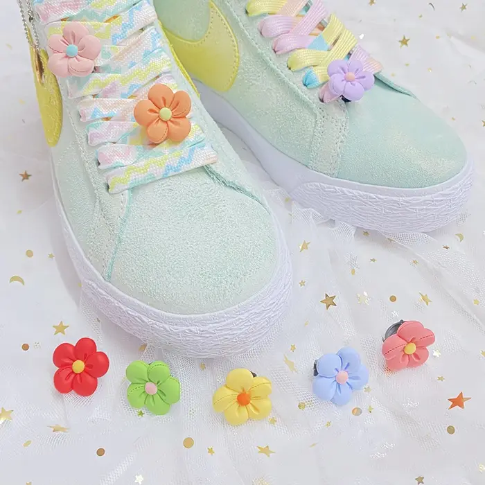 Mode 1 PC lacets pour chaussures décorations lacet fleurs boucle Clip Tennis basket-ball baskets acc