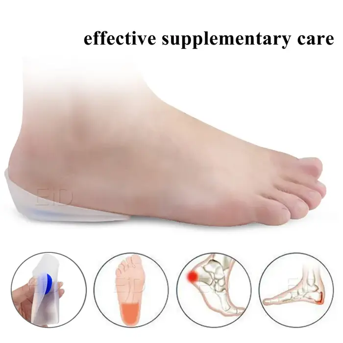 Coussretours de talon en gel de silicone pour fasciite plantaire, absorption des chocs, soins des pi