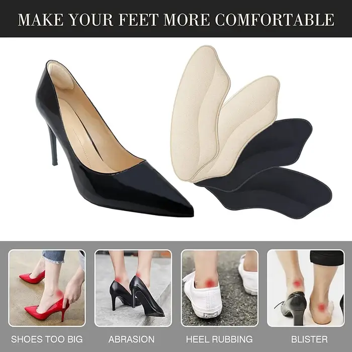 Femmes semelles intérieures pour chaussures talon haut coussinet ajuster la taille talons adhésifs c