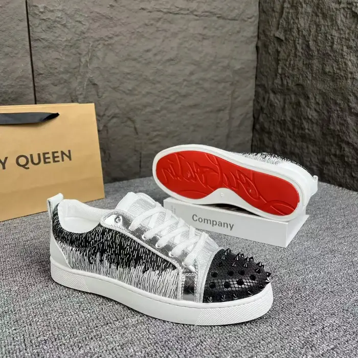 Chaussures pour hommes 2026 Printemps et Automne, à rivets et paillettes, coupe basse, semelle rouge