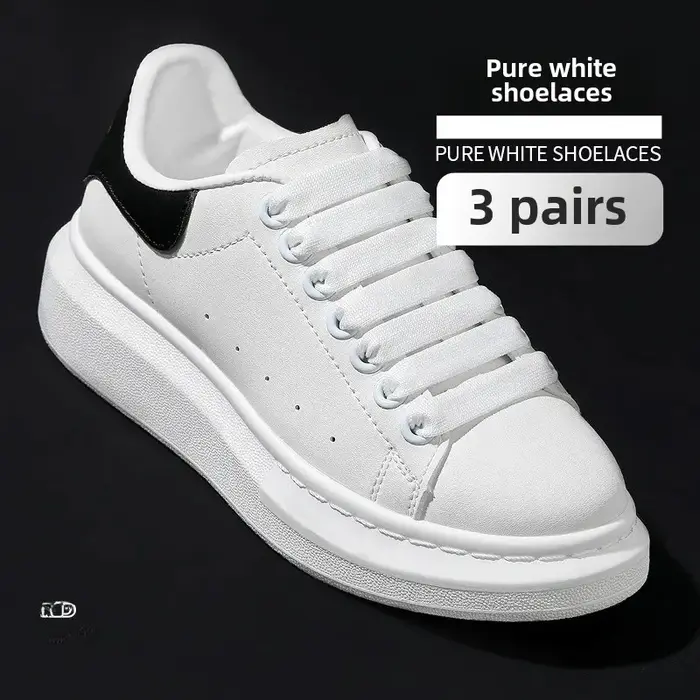 Lacets de chaussures originaux McQueen MCQmcqueen unisexe 1.2cm Double couche blanc largeur corde de
