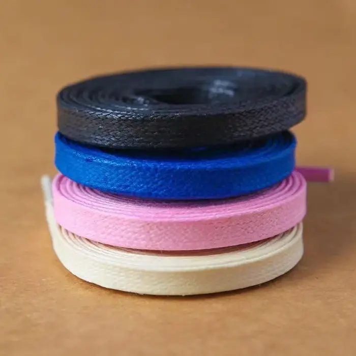Lacets plats en coton ciré bleu rose hommes femmes tendance personnalité baskets Sport décontracté basket-ball foudre