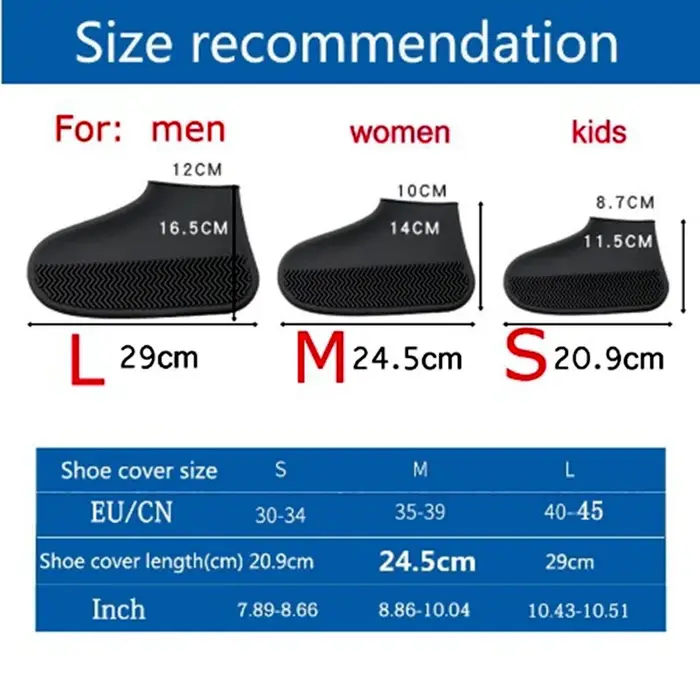 Couvre-chaussures imperméable en Silicone, protection unisexe pour chaussures, bottes de pluie pour 