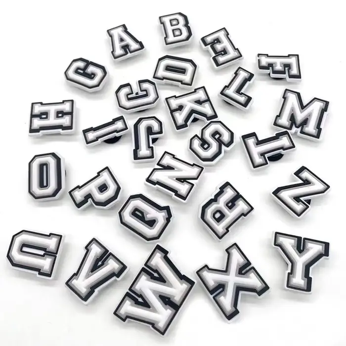 Lettre chaussures breloques décorations pour Crocs 1 pièces Alphabet broches garçons filles enfants 