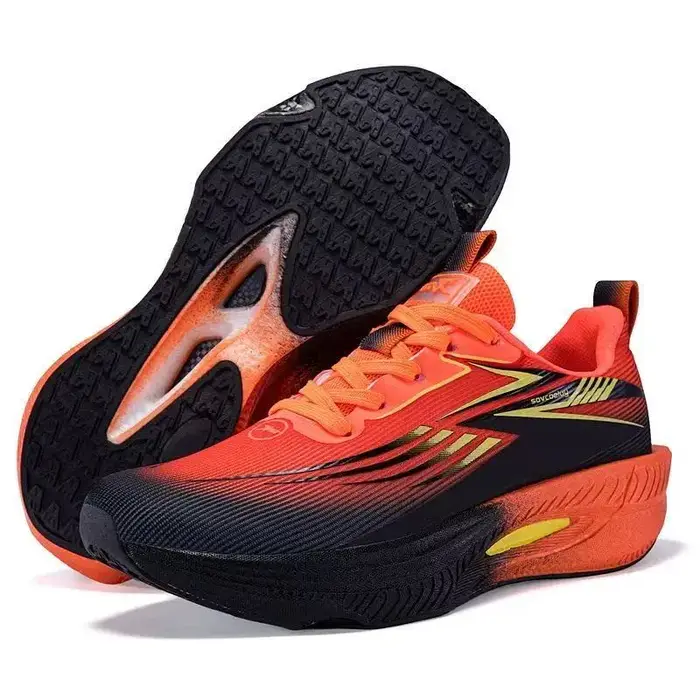 Chaussures de course Marathon pour hommes, semelle en carbone, coussin d'air, respirantes, légères, 