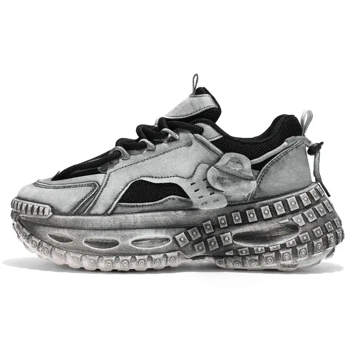 Chaussures pour hommes 2025 printemps nouveau Style semelle épaisse hauteur augmentant maille décontractée respirant mode tendance confortable grosses baskets