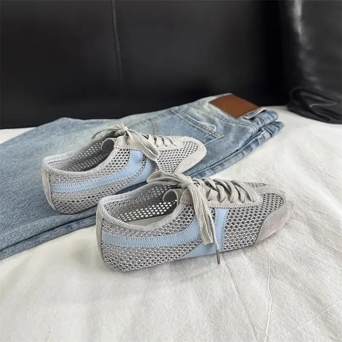 Baskets pour femmes 2026 – Chaussures d'entraînement allemandes d'été en maille respirante et cuir véritable