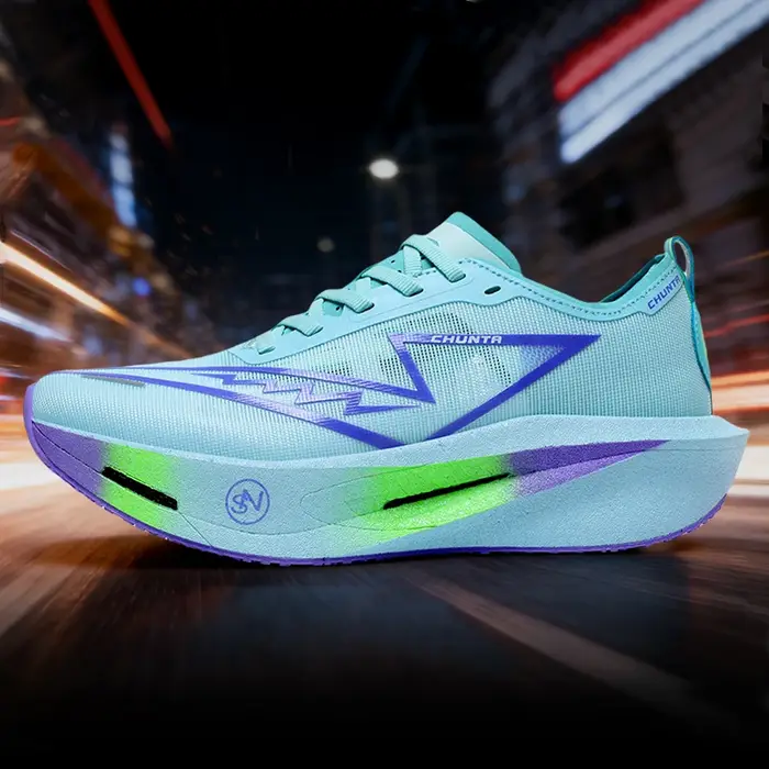 Chaussures de course pour hommes avec plaque en carbone, baskets de sport respirantes et légères, co
