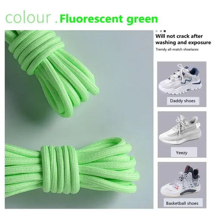 Yezy-Lacets Ronds en Polyester Blanc Cassé pour Chaussures de dehors