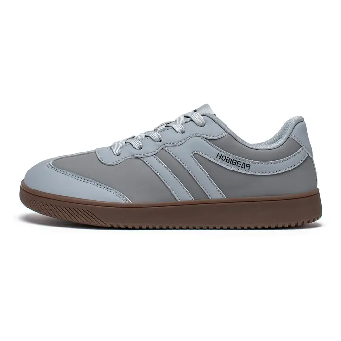HOBIBEAR chaussures à bout large unisexe baskets en cuir artificiel décontracté à lacets chaussures