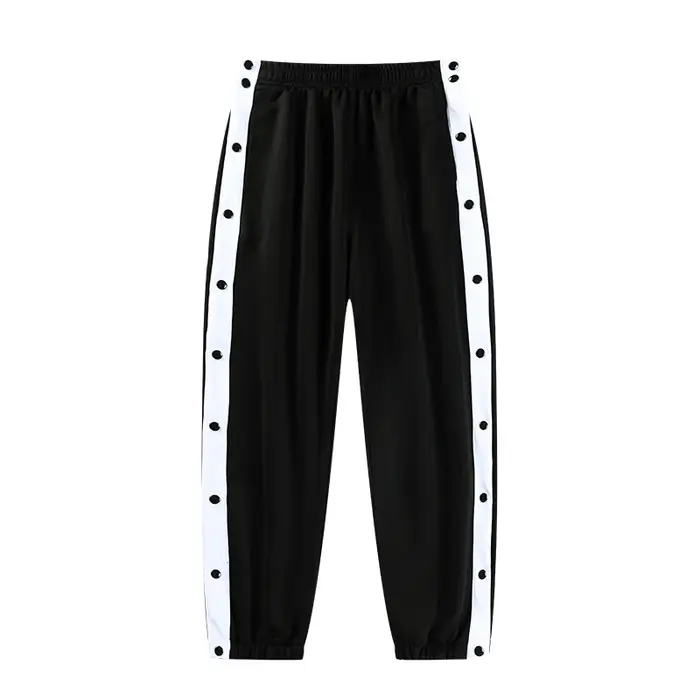 Pantalon de sport décontracté pour homme, à poitrine ouverte, ample, bouton latéral, pour entraîneme