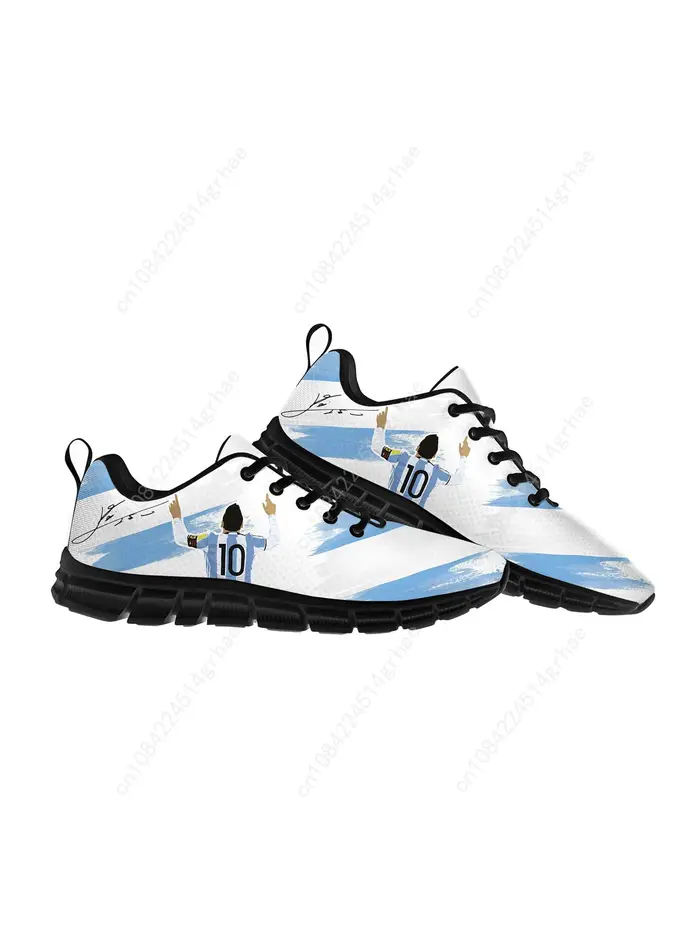 Miami Messi 10 Logo Argentina Chaussures de sport pour hommes et femmes, baskets décontractées confortables, chaussures sur mesure de haute qualité pour couple