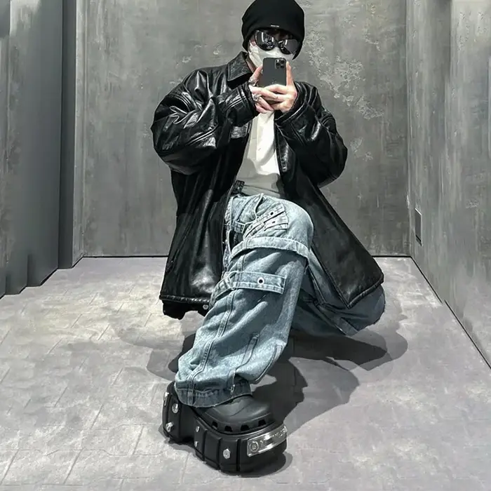 Chaussures à semelle épaisse style streetwear parisien