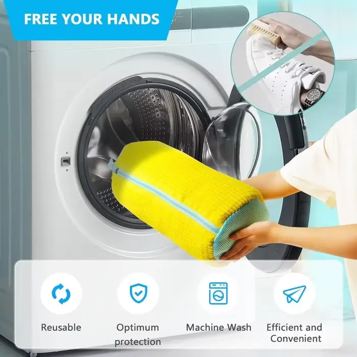 Sac de lavage pour chaussures : Sac de nettoyage réutilisable pour machine à laver les baskets