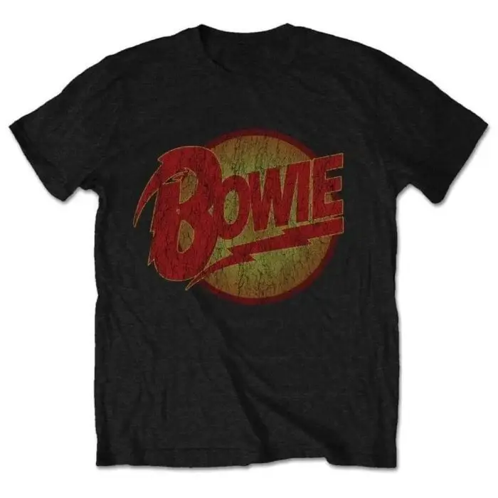 T-shirt en coton doux à thème Portrait Cool de David Bowie, style rock classique, respirant, 100% co