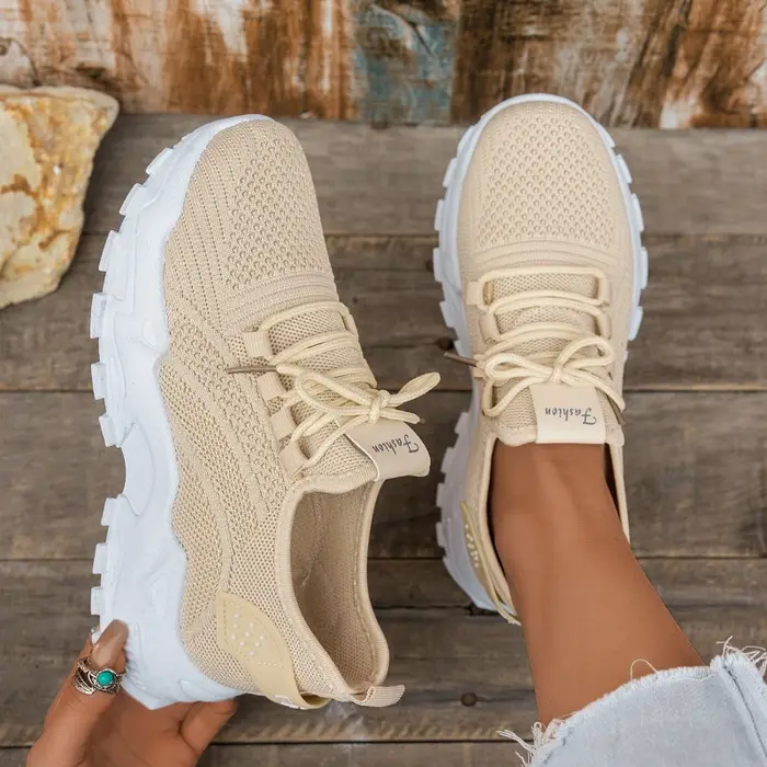 Baskets décontractées en tricot pour femmes