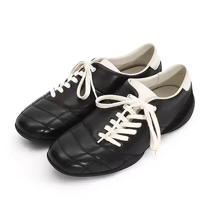 2025 marque femmes noir style football décontracté baskets chaussures plates pour homme lacets chics