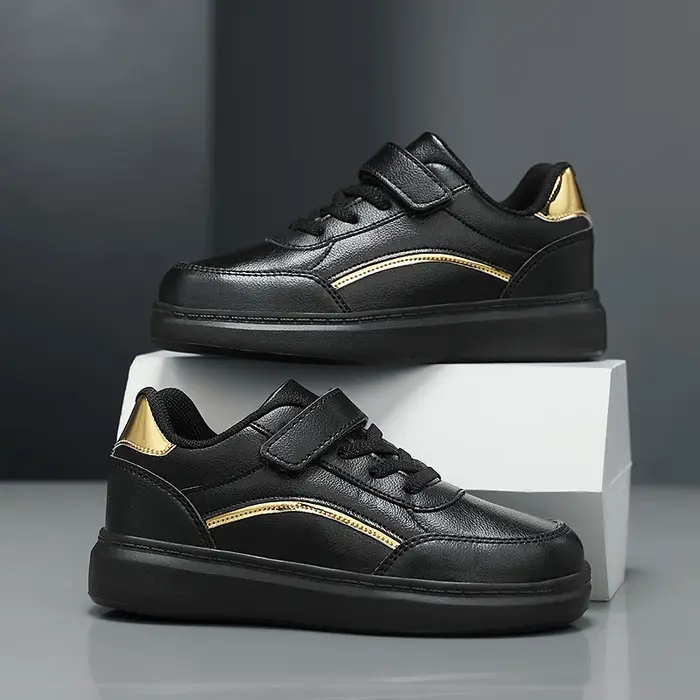 Baskets blanches en cuir PU pour enfants