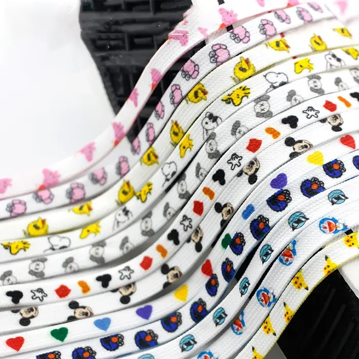Lacets de bande dessinée, chaussures athlétiques, sans élasticité, lacets plats de Sport, loisirs bl
