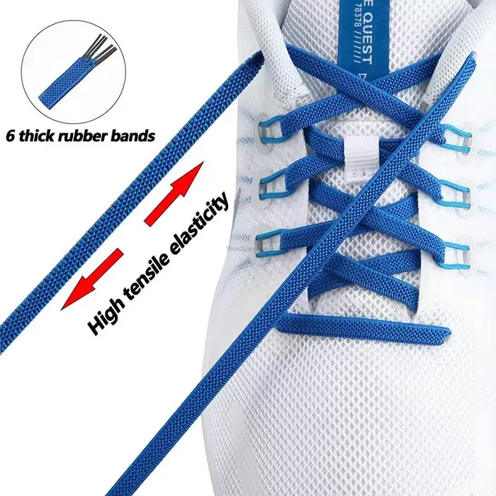 Lacets de baskets classiques plats élastiques lacets de 7 Mm de largeur pour enfants adultes lacets