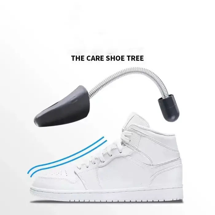 Ménage 1 paires d'arbres à chaussures en plastique pratiques longueur réglable arbres à chaussures c