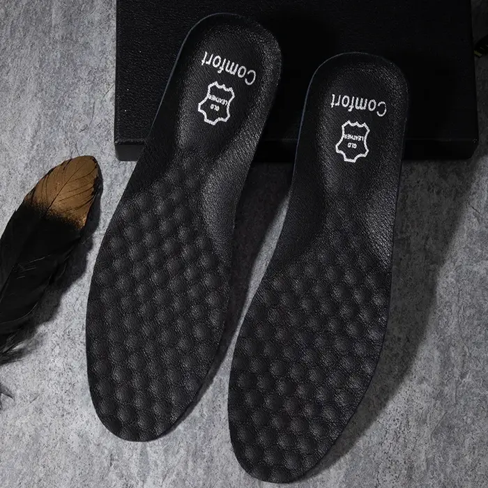 1 paire de semelles intérieures de chaussures en cuir pour pieds