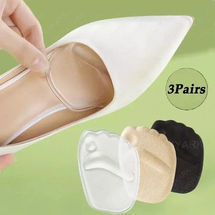 6 pièces Silicone Metatarsien Pieds Pads pour Chaussures Semelles Antidérapantes Gel Avant-pied Pads