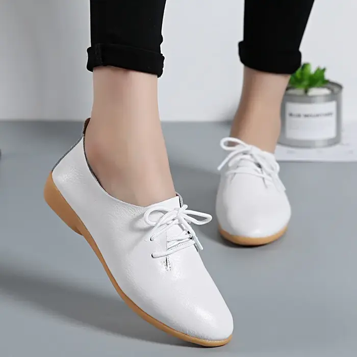 Mocassins d'été en cuir véritable femmes chaussures décontractées