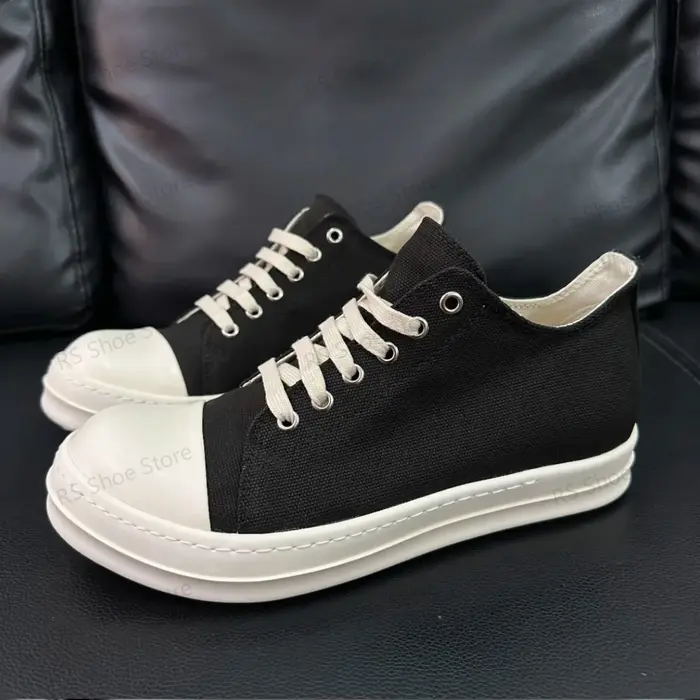 Ro classique hommes chaussure femmes baskets toile noire bas chaussures décontractées semelle épaisse à lacets luxe plat Sneaker