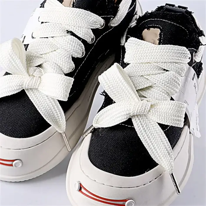Lacets Plats Classiques de 2cm de Largeur pour Baskets, Accessoires de Chaussures à Tête en PVC/Méta