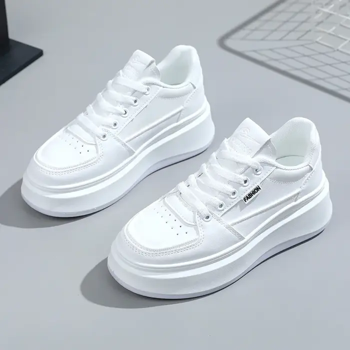 Femmes blanc grosses chaussures femme à lacets plate-forme Sneaker 2025 dames femmes 5cm antidérapan