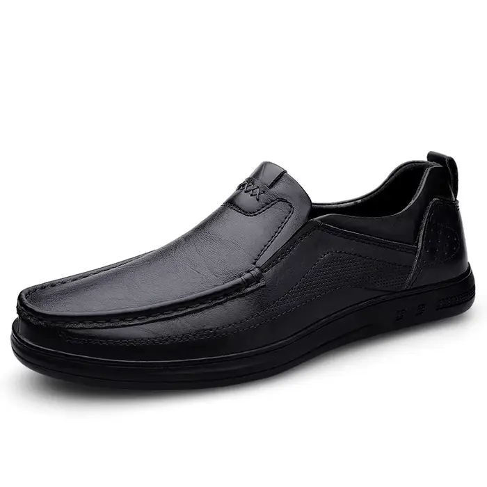 Mocassins italiens en cuir véritable pour hommes, chaussures d'affaires, chaussures de travail forme