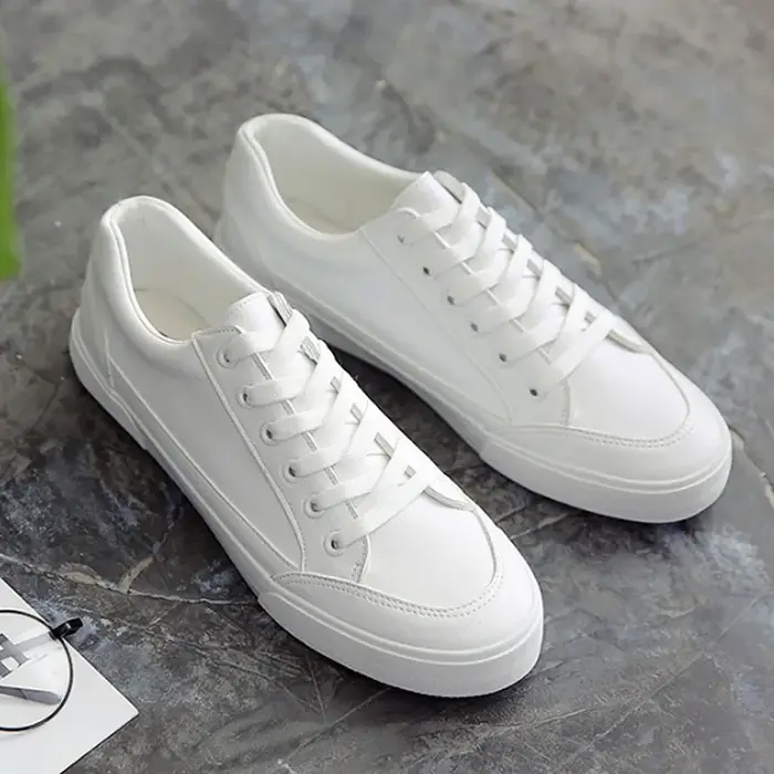 Chaussures en toile blanche unie pour hommes